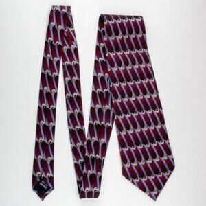 Martin Wong Handmade Vintage Silk Tie Rust Blue White